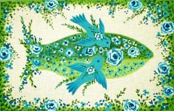 Melissa Shirley Designs Flying Fish JJ Needlepoint Canvas