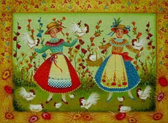 Melissa Shirley Designs Chicken Girls Needlepoint Canvas