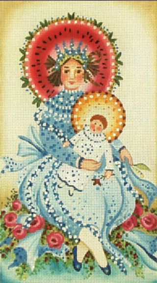 Melissa Shirley Designs John Johannsen Watermelon Madonna Needlepoint Canvas