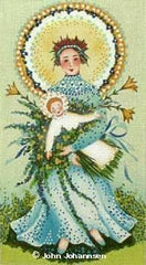 Melissa Shirley Designs John Johannsen Blue & Yellow Madonna E Needlepoint Canvas