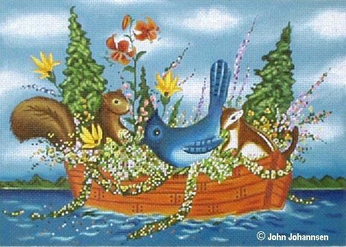 Melissa Shirley Designs John Johannsen Boat Friends Needlepoint Canvas