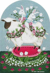 Melissa Shirley Designs John Johannsen Bunny Lamb Needlepoint Canvas