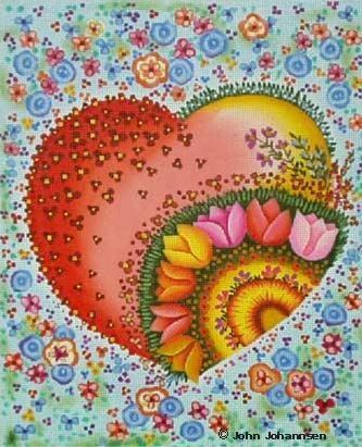 Melissa Shirley Designs Bright Heart JJ Needlepoint Canvas