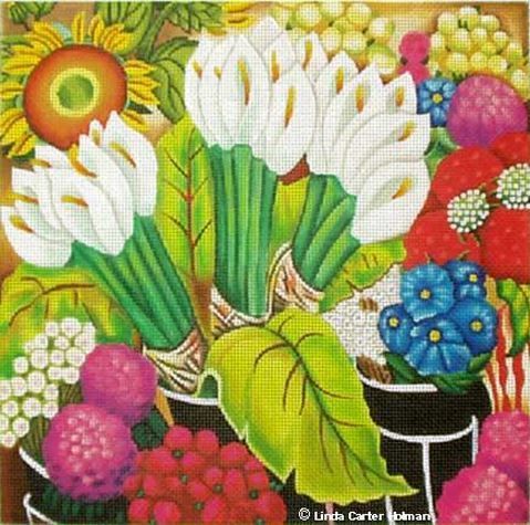 Melissa Shirley Designs Flower Market CH190 Needlepoint Canvas
