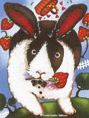 Melissa Shirley Designs Strawberry Rabbit CH206 Needlepoint Canvas