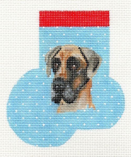 A. Bradley Needlearts Great Dane Mini Stocking Needlepoint Canvas