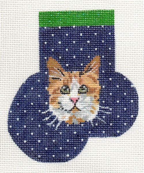 A. Bradley Needlearts Maine Coon #2 Mini Stocking Needlepoint Canvas