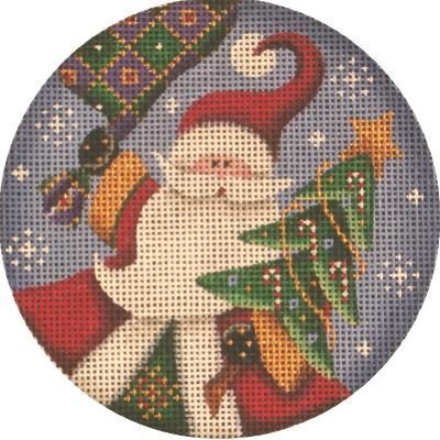 Rebecca Wood Designs Tree Santa Needlepoint Canvas