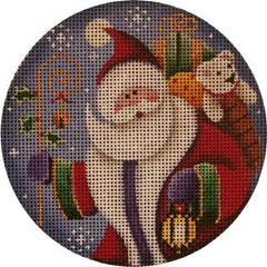 Rebecca Wood Designs Staff Santa Needlepoint Canvas