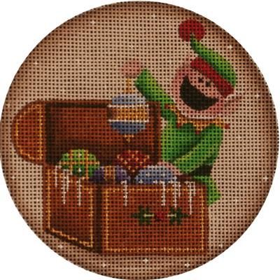 Rebecca Wood Designs Chest of Ornaments Needlepoint Canvas