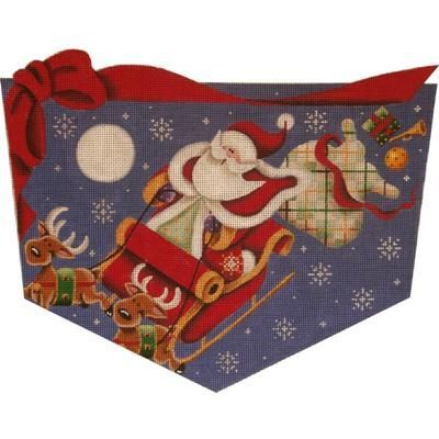Rebecca Wood Designs Staff Santa Needlepoint Canvas - 18M