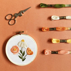 M Creative J Flower Trio Floral Embroidery Kit for Beginners