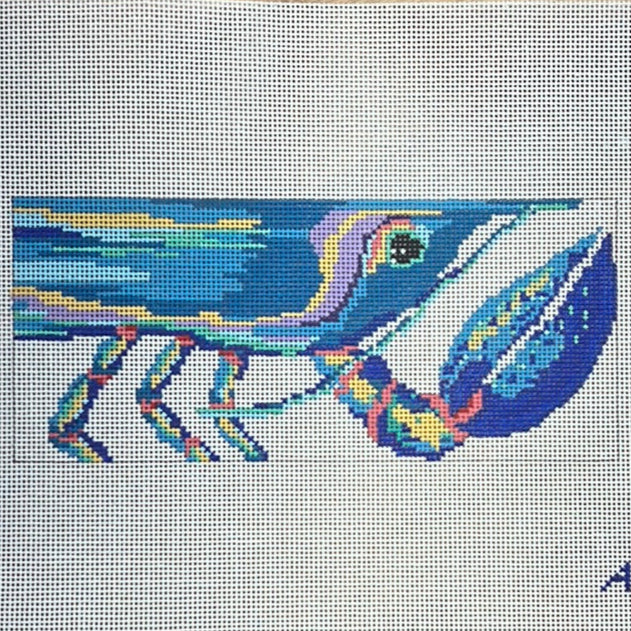 The Gingham Stitchery Amelia Bond Designs Blue Lobster Insert Needlepoint Canvas
