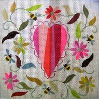 PLD Designs Bee Heart Needlepoint Canvas