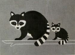 PLD Designs Raccoons Needlepoint Canvas
