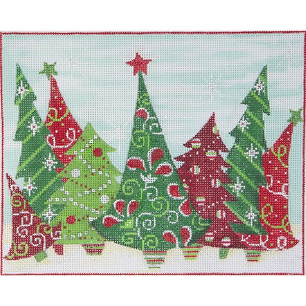 Alice Peterson Co. Crazy Christmas Trees Needlepoint Canvas