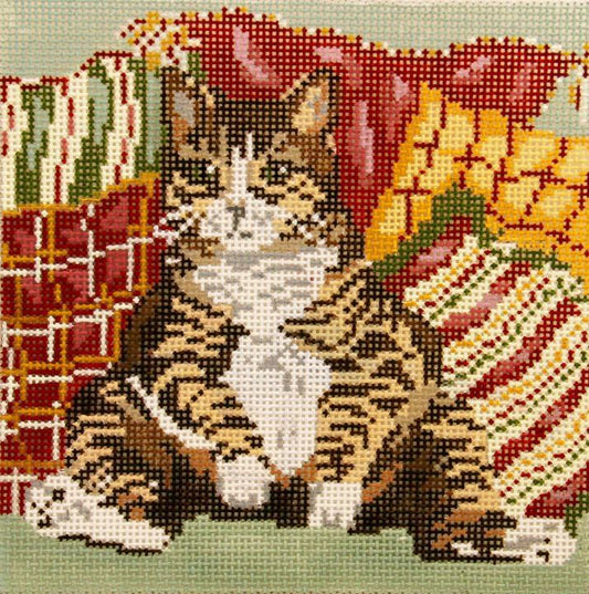 Needle Crossings Comfy Cat Needlepoint Canvas