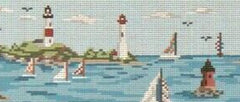 Needle Crossings Lighthouses of the East Coast Panorama Needlepoint Canvas