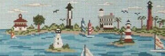 Needle Crossings Lighthouses of the East Coast Panorama Needlepoint Canvas