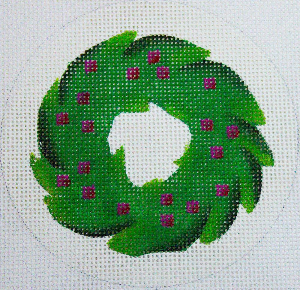 Melissa Shirley Designs Wreath Ornament Needlepoint Canvas