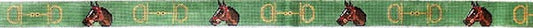 The Meredith Collection Horse Head With Bits On Green Belt Needlepoint Canvas