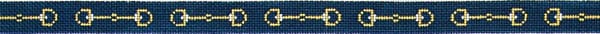 The Meredith Collection Bits Navy Background Belt Needlepoint Canvas