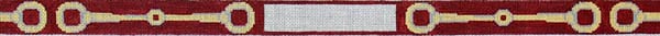 The Meredith Collection Bits Burgundy Background Monogram Space Belt Needlepoint Canvas