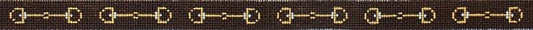 The Meredith Collection Bits Brown Background Belt Needlepoint Canvas