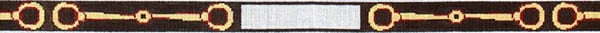 The Meredith Collection Bits Brown Background Monogram Space Belt Needlepoint Canvas