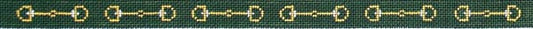 The Meredith Collection Bits Hunter Green Background Belt Needlepoint Canvas
