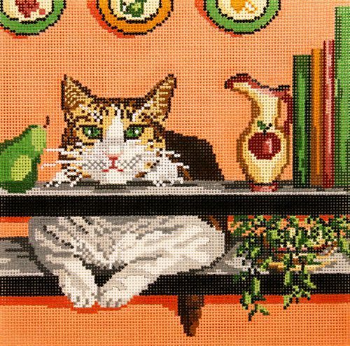 Needle Crossings Cally Cat in Kitchen Needlepoint Canvas