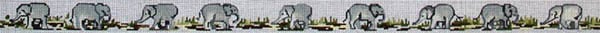 The Meredith Collection African Elephants Belt Needlepoint Canvas