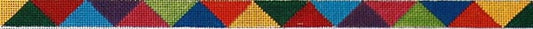 The Meredith Collection Colored Triangles Multicolored Belt Needlepoint Canvas