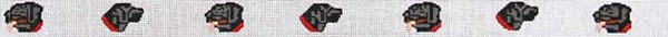 The Meredith Collection Black Lab Dogs Needlepoint Canvas