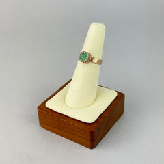 Antique Early Victorian Emerald Ring in 9k Gold