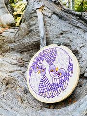 Hook Line and Tinker Embroidery Kits - Burrowing Owls Complete Embroidery Kit