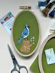 M Creative J Bluejay in the Woods Bird Embroidery Kit
