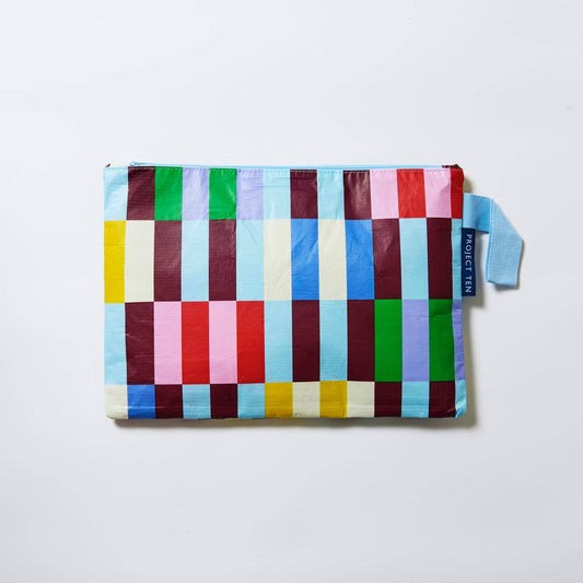 Project Ten Large Zip Project Bag – Multi Stripe