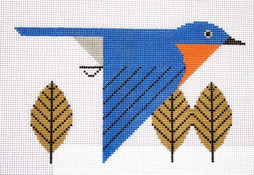 Charley Harper Bluebird Needlepoint Canvas