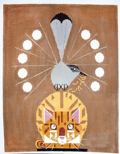 Charley Harper Catnip Needlepoint Canvas