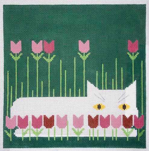 Charley Harper Calendar Cat/Spring Needlepoint Canvas