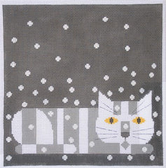 Charley Harper Calendar Cat/Winter Needlepoint Canvas