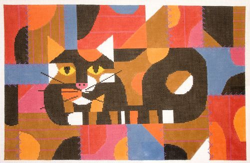 Charley Harper Crazy Cat Needlepoint Canvas