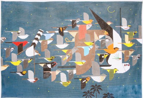 Charley Harper Mystery/Migrants Needlepoint Canvas