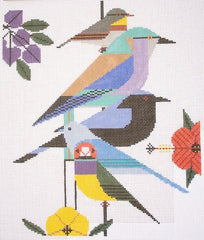 Charley Harper Rainforest Birds Needlepoint Canvas