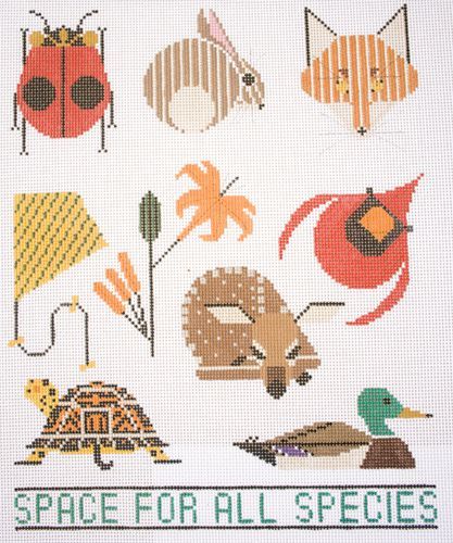 Charley Harper Space for all Species Needlepoint Canvas