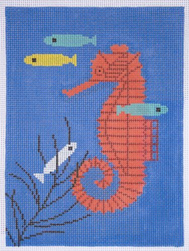 Charley Harper Seahorse Needlepoint Canvas