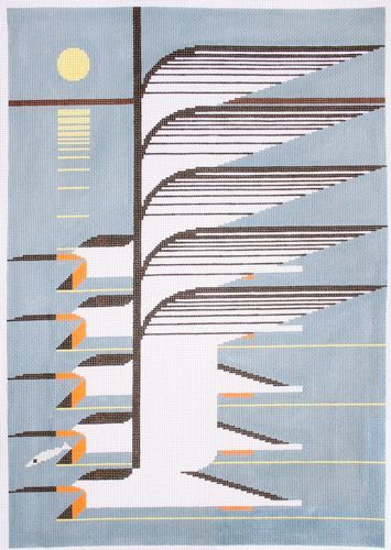 Charley Harper Skimmerscape Needlepoint Canvas