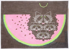 Charley Harper Watermelon Moon Needlepoint Canvas