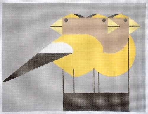 Charley Harper Gregarious Grosbeaks Needlepoint Canvas